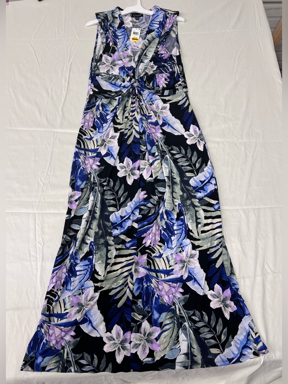 Connected Apparel Women’s Printed Twist Front Maxi Dress